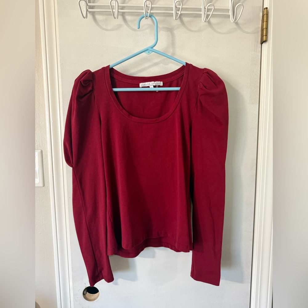 English Factory Deep Red Long Sleeve Top